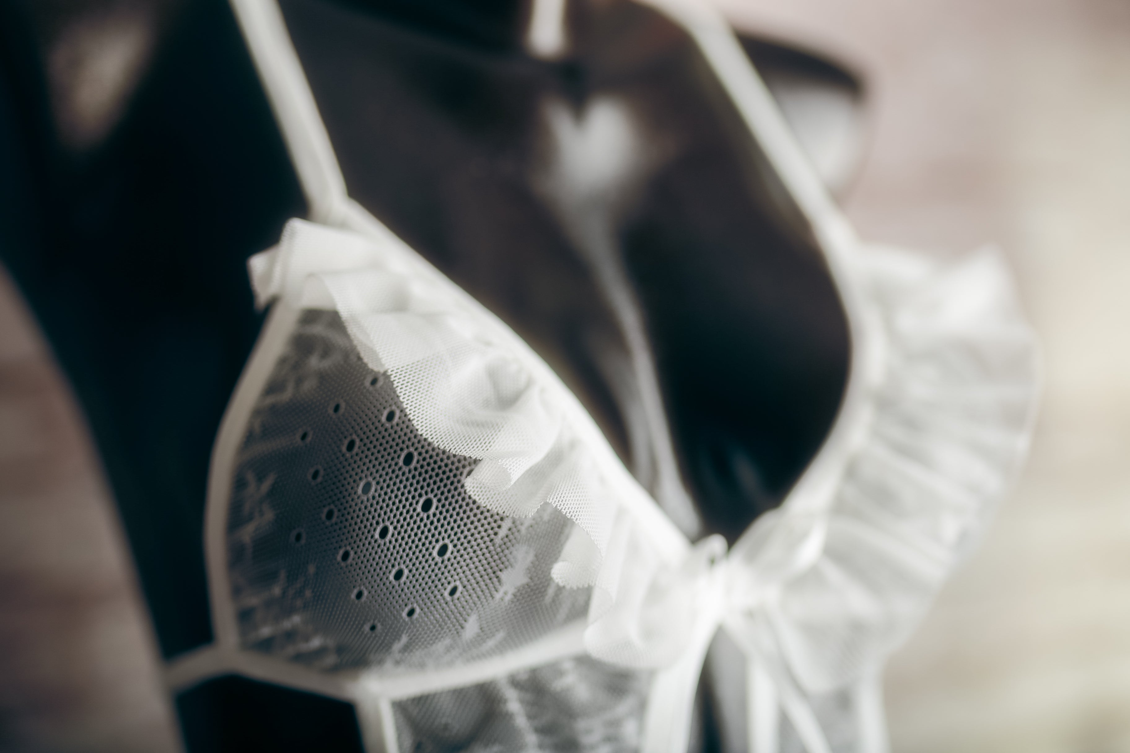 Sheer Mesh and Lace Open-crotch Teddy Bodysuit Lingerie White Medium NEW