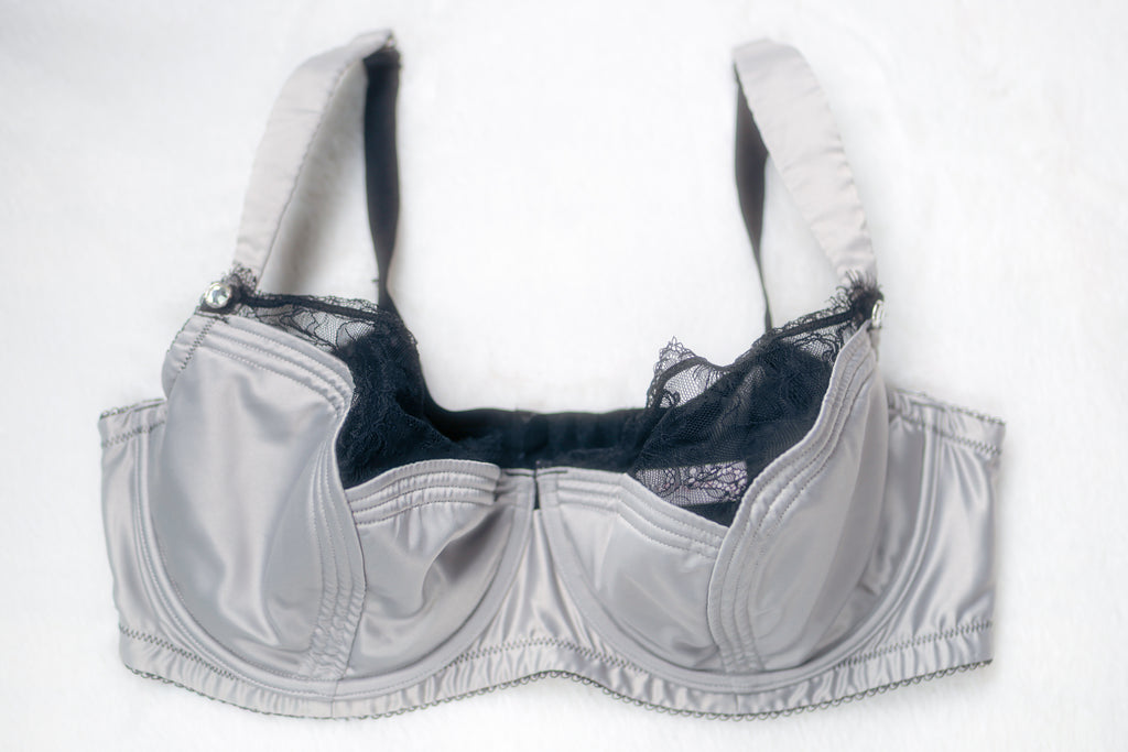 Cacique 40DDD Lightly Lined French Burlesque Balconette Bra Gray