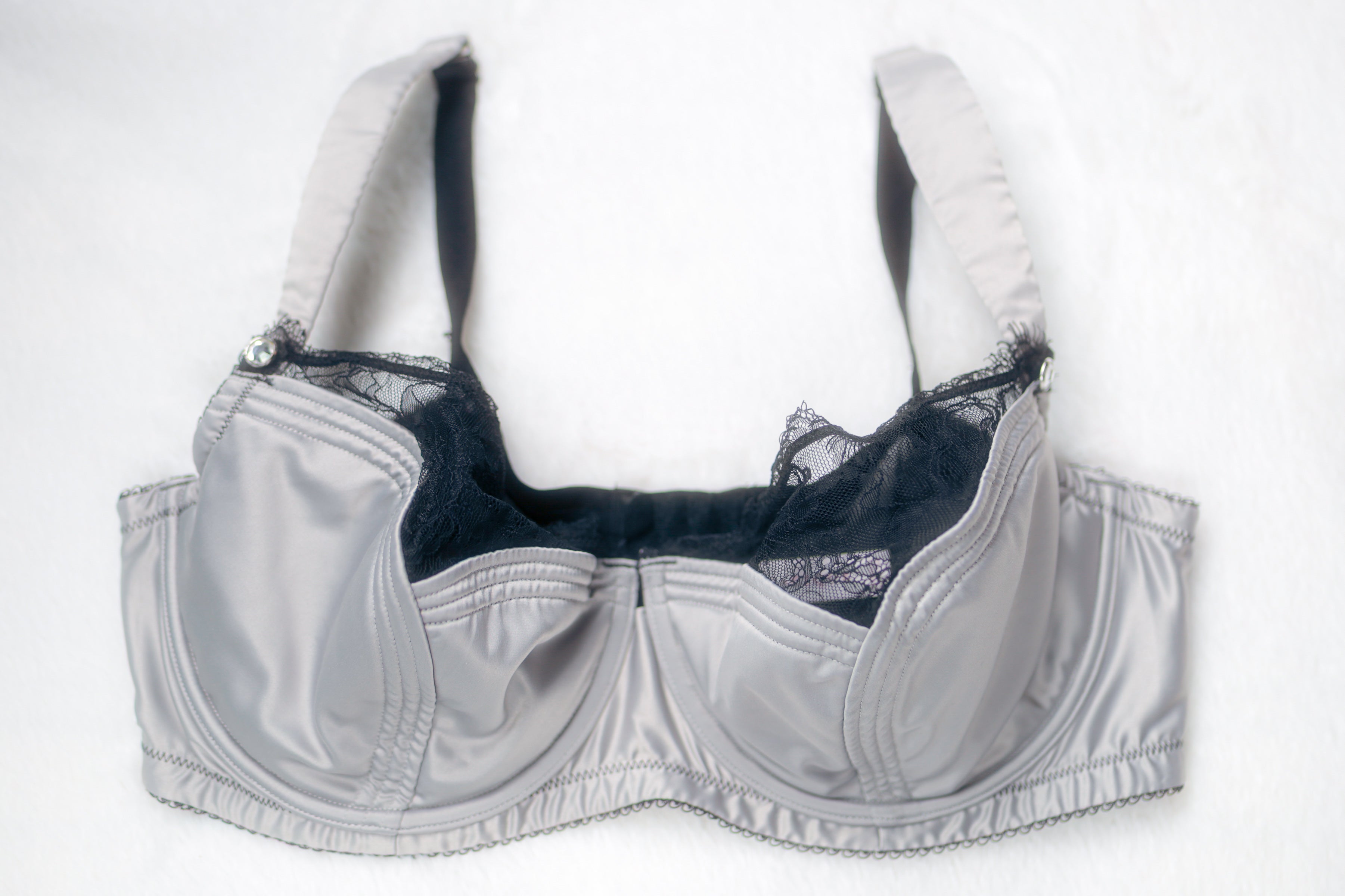 Cacique 40DDD Lightly Lined French Burlesque Balconette Bra Gray
