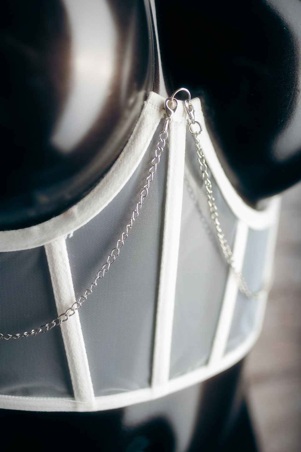 Lace-up Ouvert Boned Bustier White