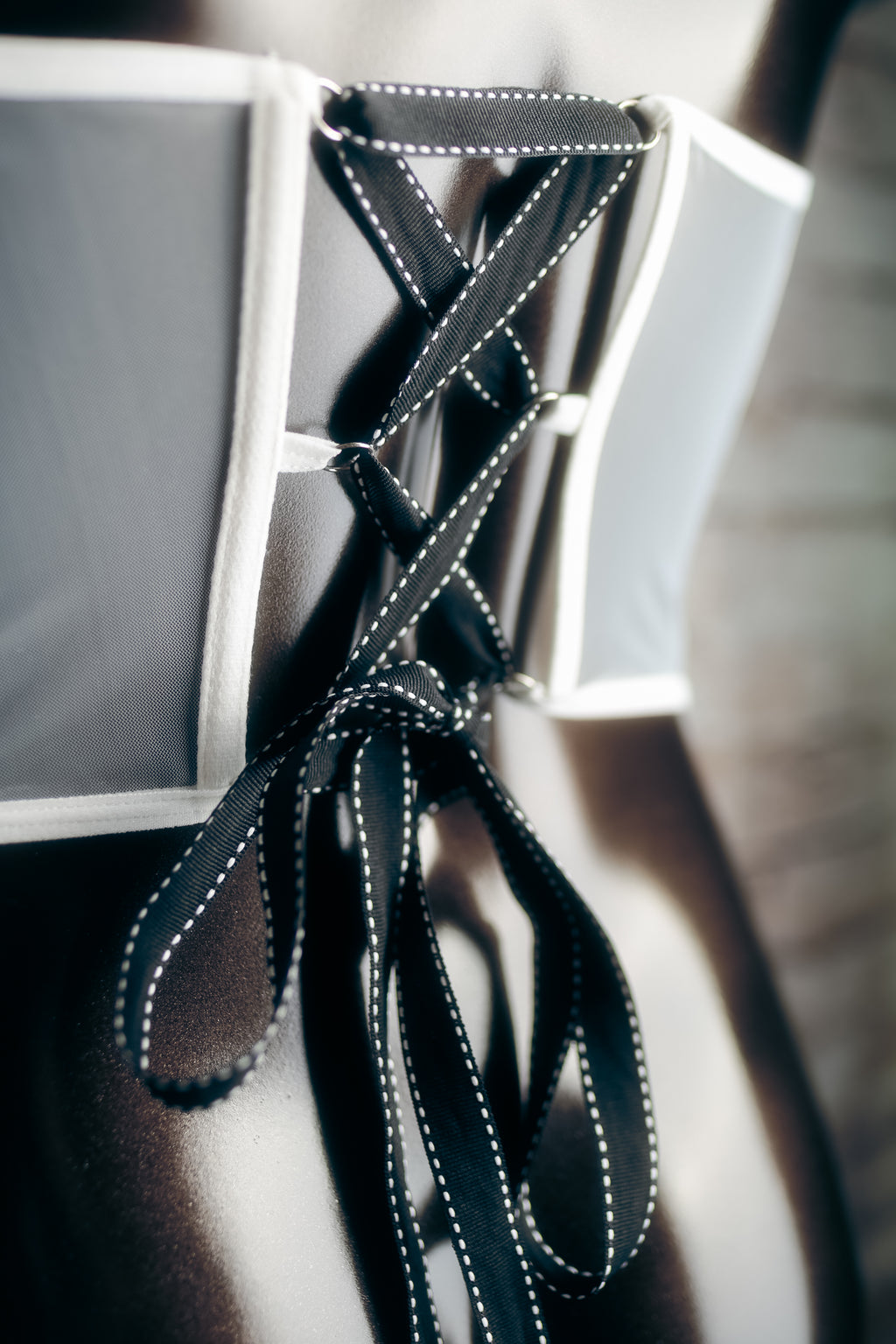 Lace-up Ouvert Boned Bustier White