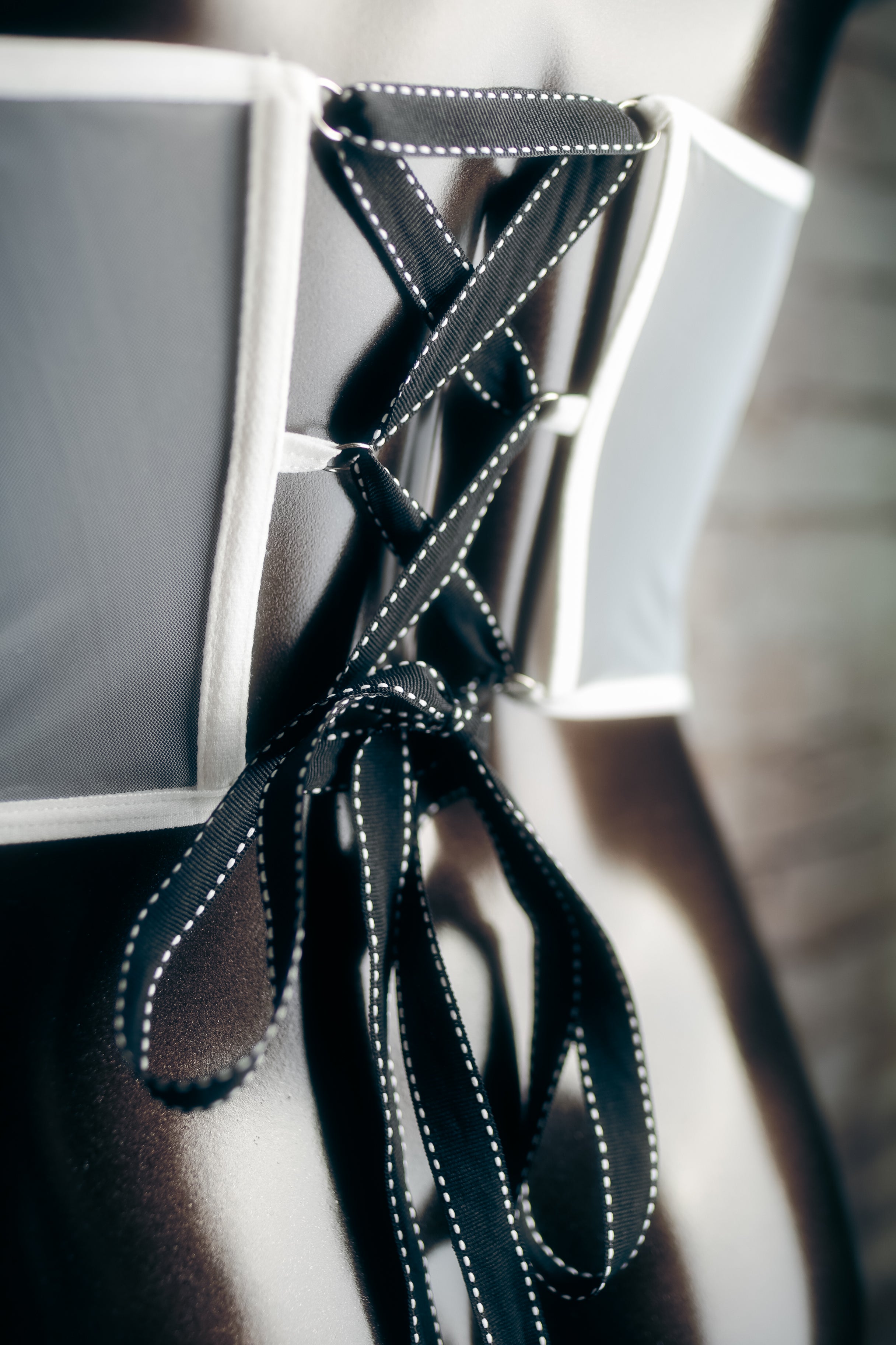 Lace-up Ouvert Boned Bustier White