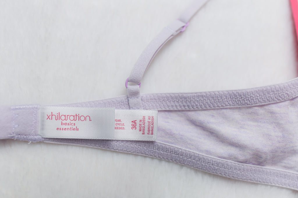 Xhilaration 36A Molded Wireless T-shirt Bra Green Purple NEW