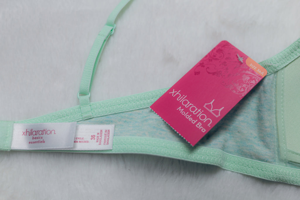 Xhilaration 36A Molded Wireless T-shirt Bra Green Mint NEW