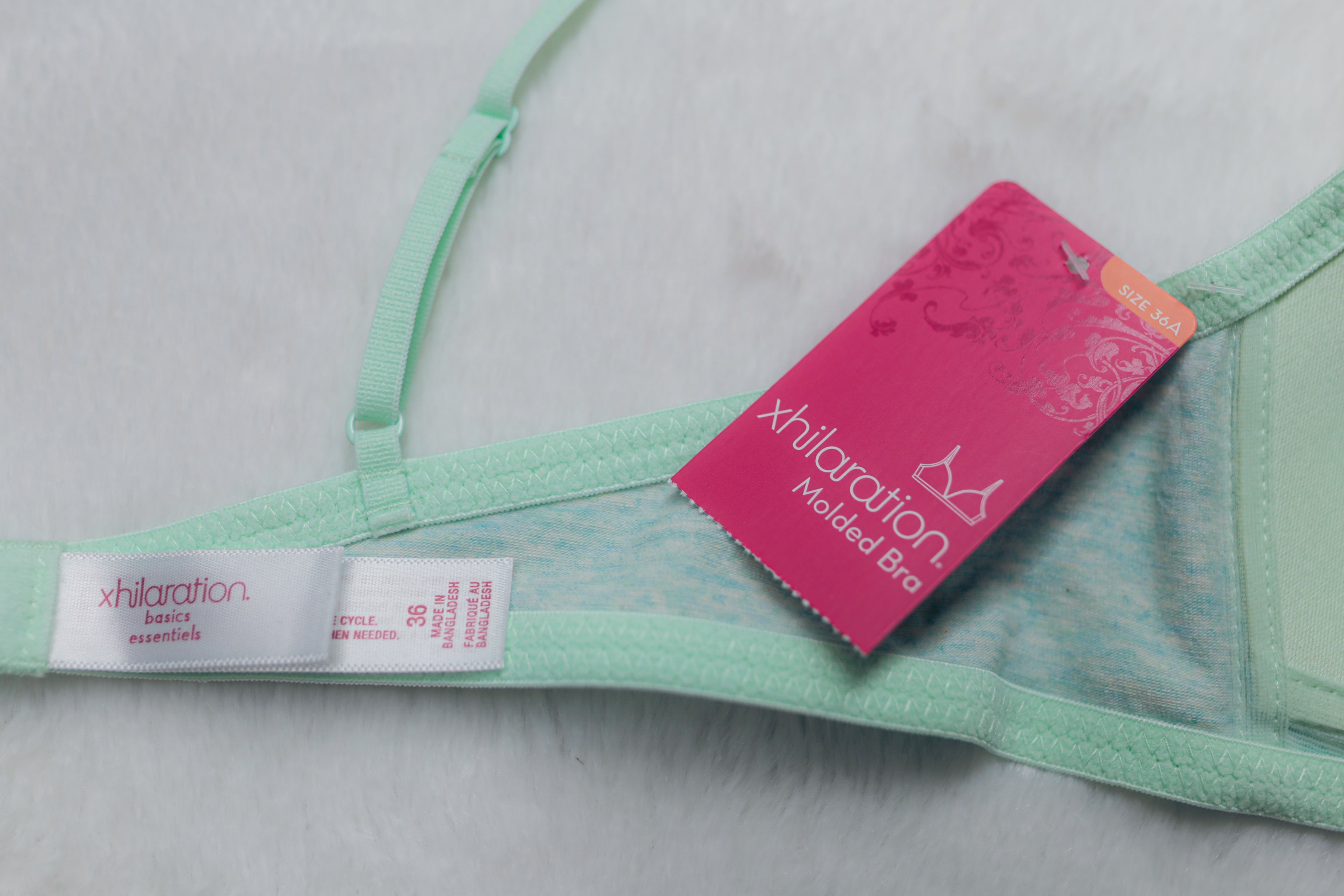 Xhilaration 36A Molded Wireless T-shirt Bra Green Mint NEW