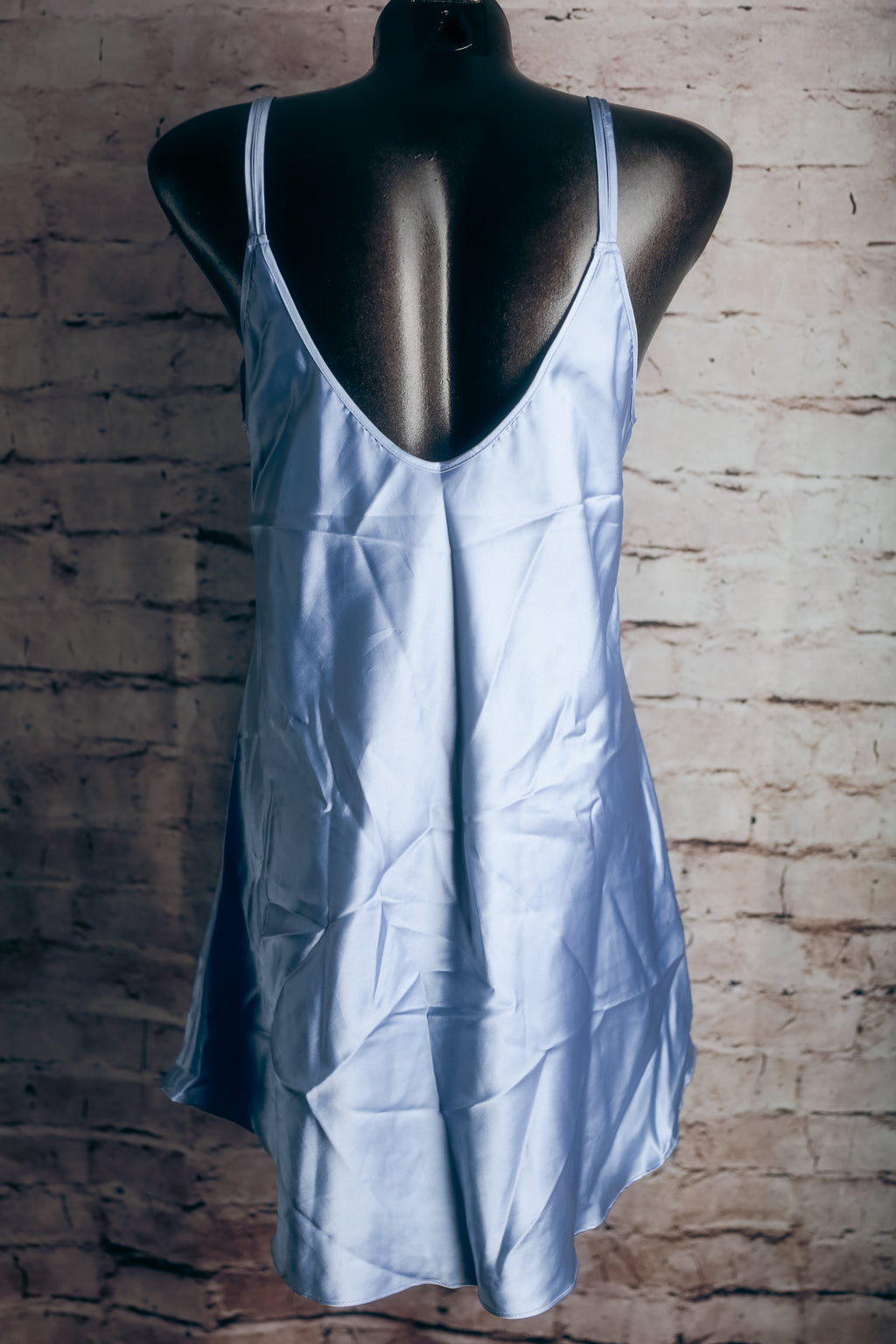 Secret Treasures Vintage Chemise Y2K USA-made Blue Satin Medium