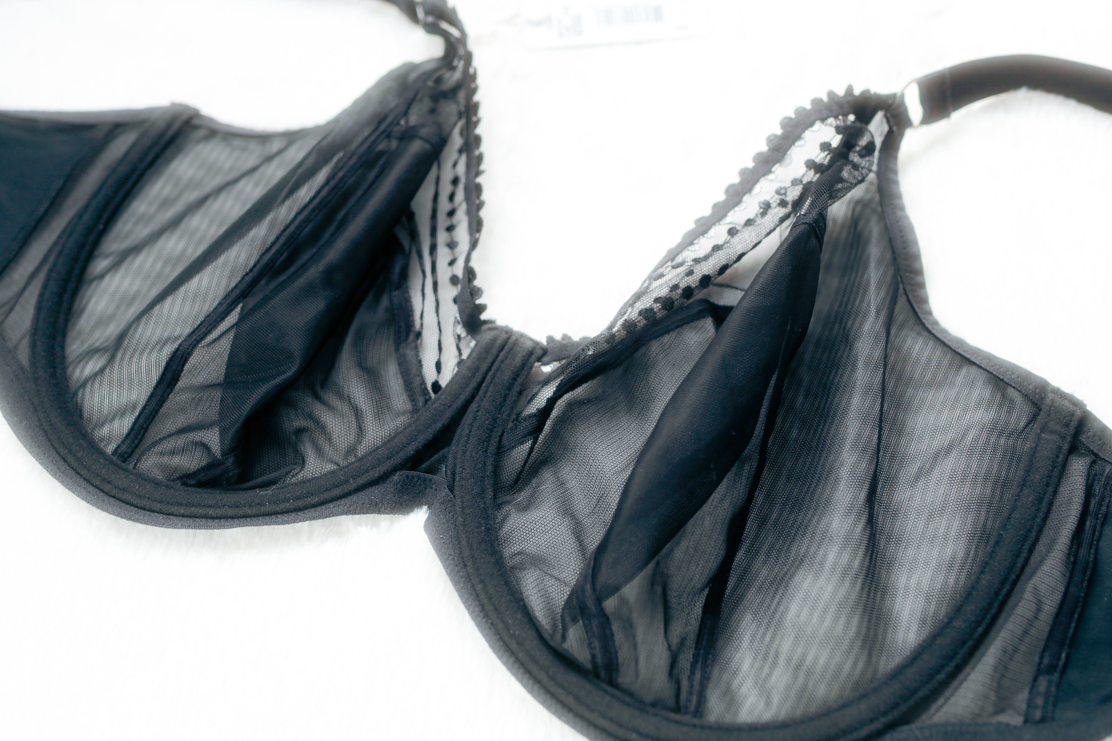 Elomi US 42J UK 42GG Matilda EL8900 Underwire Sheer Full-coverage J-hook Bra Black NEW