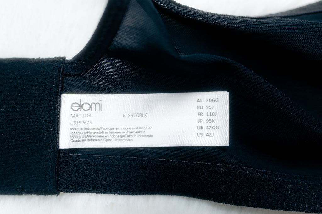 Elomi US 42J UK 42GG Matilda EL8900 Underwire Sheer Full-coverage J-hook Bra Black NEW