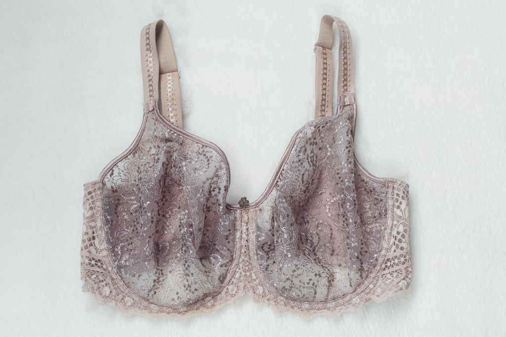 Empreinte 32F Cassiopee Seamless Embroidery Unlined Breathable Full Coverage Bra Beige