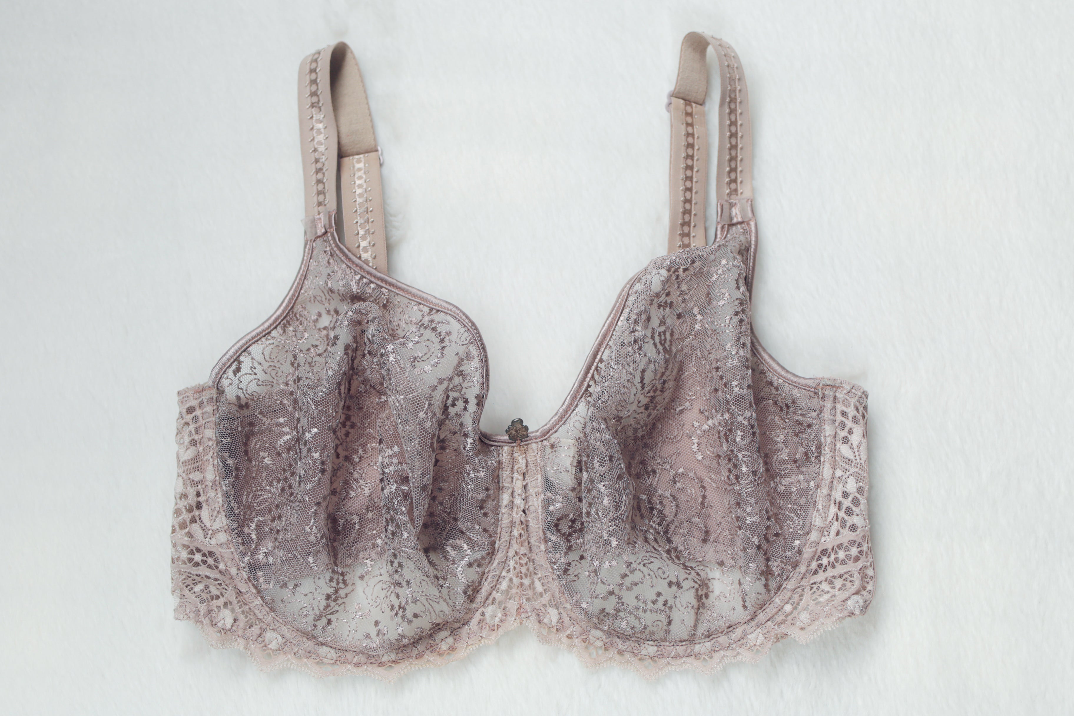 Empreinte 32F Cassiopee Seamless Embroidery Unlined Breathable Full Coverage Bra Beige