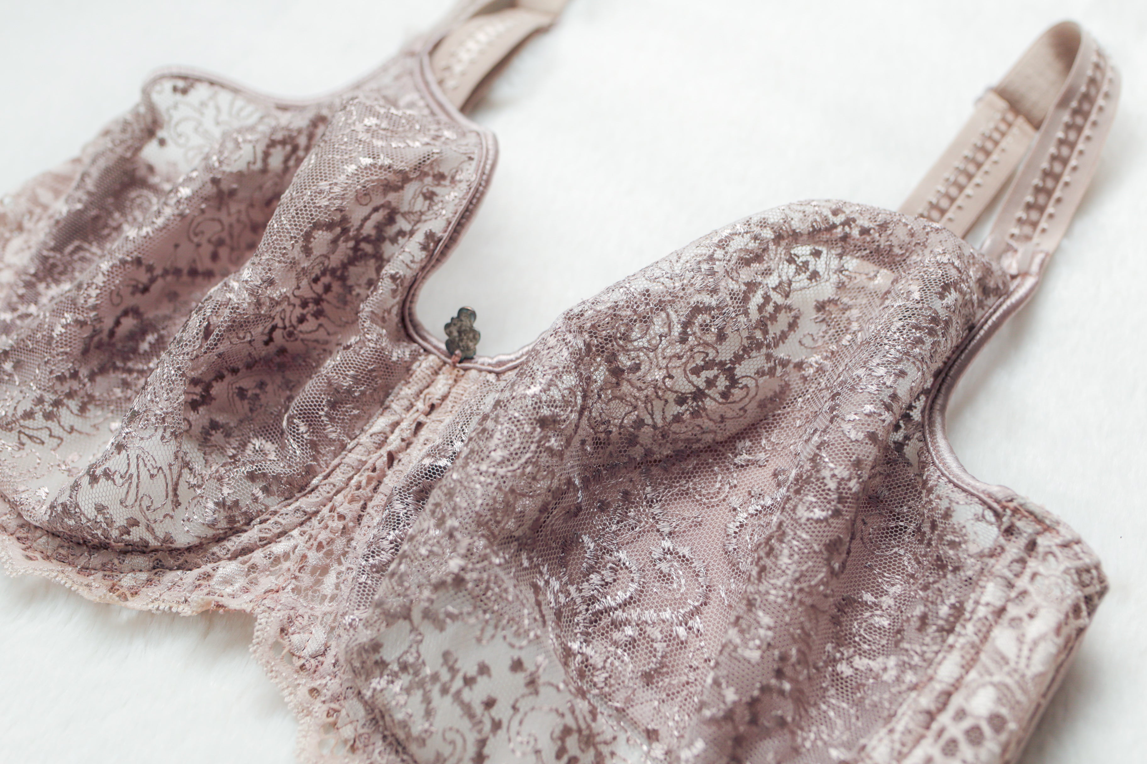 Empreinte 32F Cassiopee Seamless Embroidery Unlined Breathable Full Coverage Bra Beige