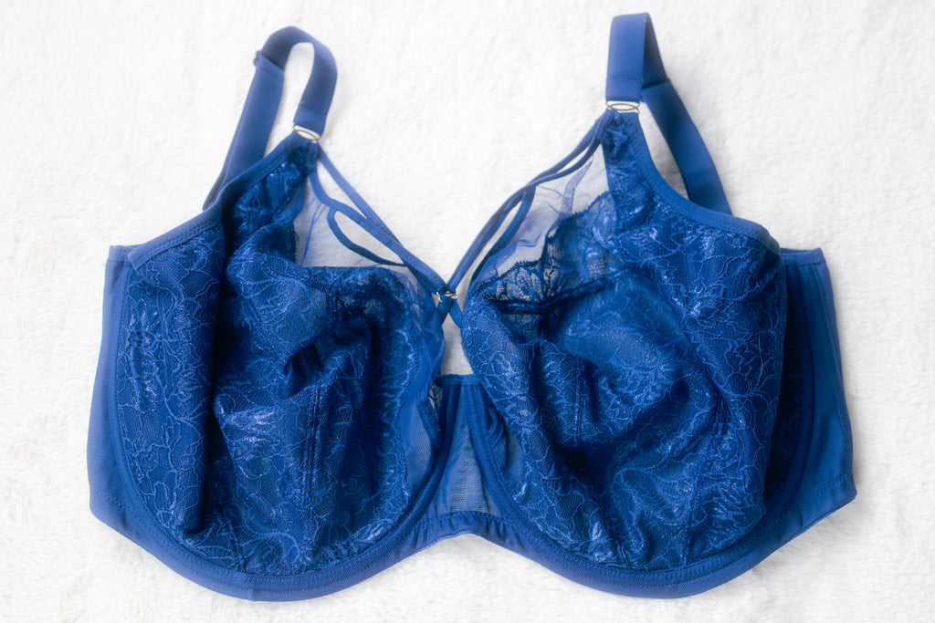 Elomi US 360 UK 36K Brianna Plunge EL8900 Unlined Full Coverage Underwire Bra Blue