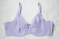 Curvy Couture 40DDD Unlined Breathable Mesh Full Coverage Bra Purple