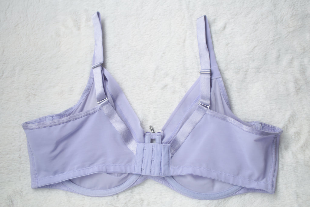 Curvy Couture 40DDD Unlined Breathable Mesh Full Coverage Bra Purple