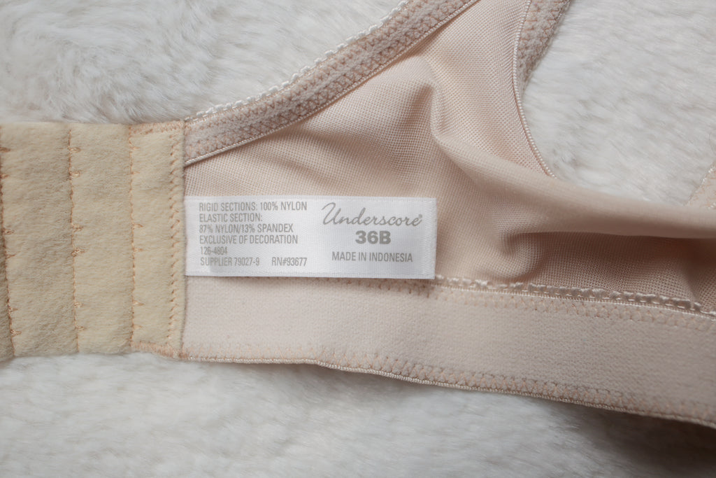 Underscore 36B Retro Full Coverage Wireless Satin Bra Beige