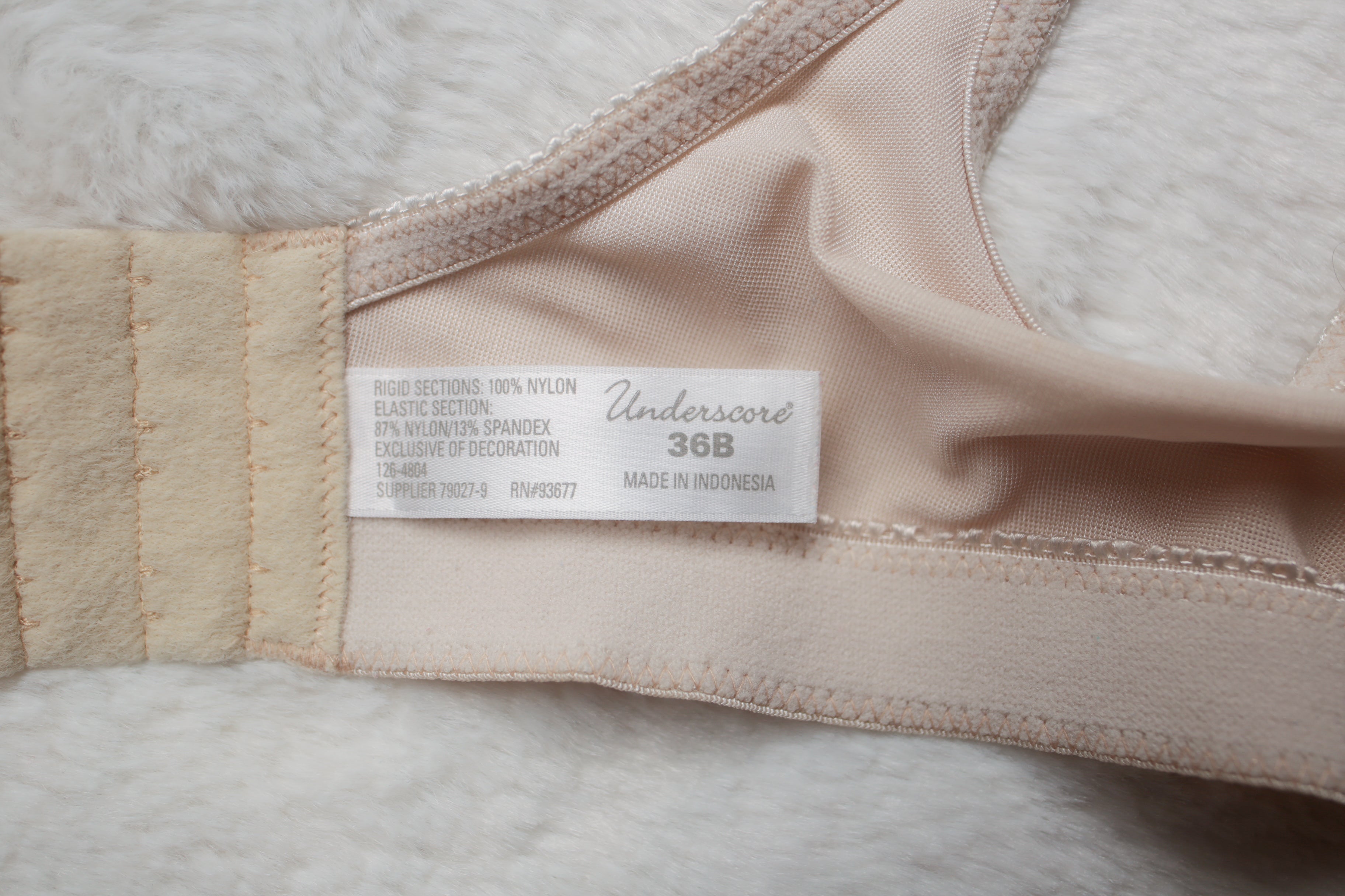 Underscore 36B Retro Full Coverage Wireless Satin Bra Beige