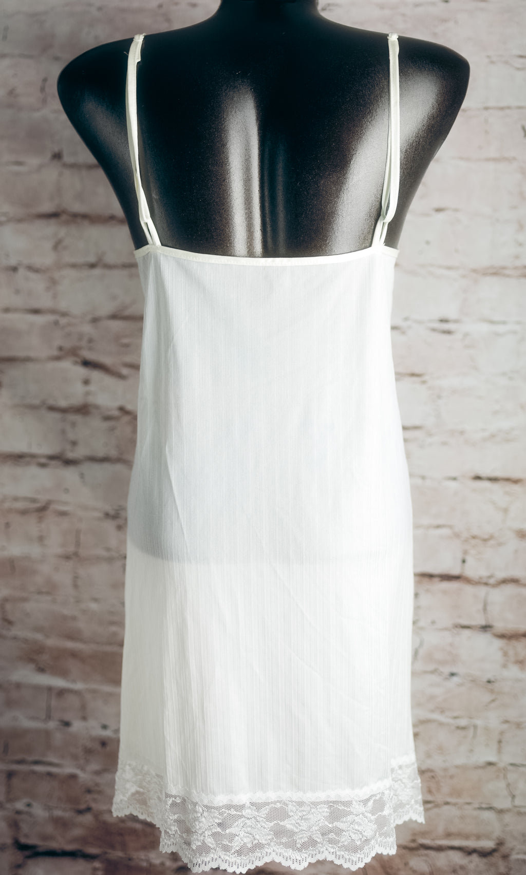 Lady Cameo Semi-sheer Cami Chemise Lingerie White Large