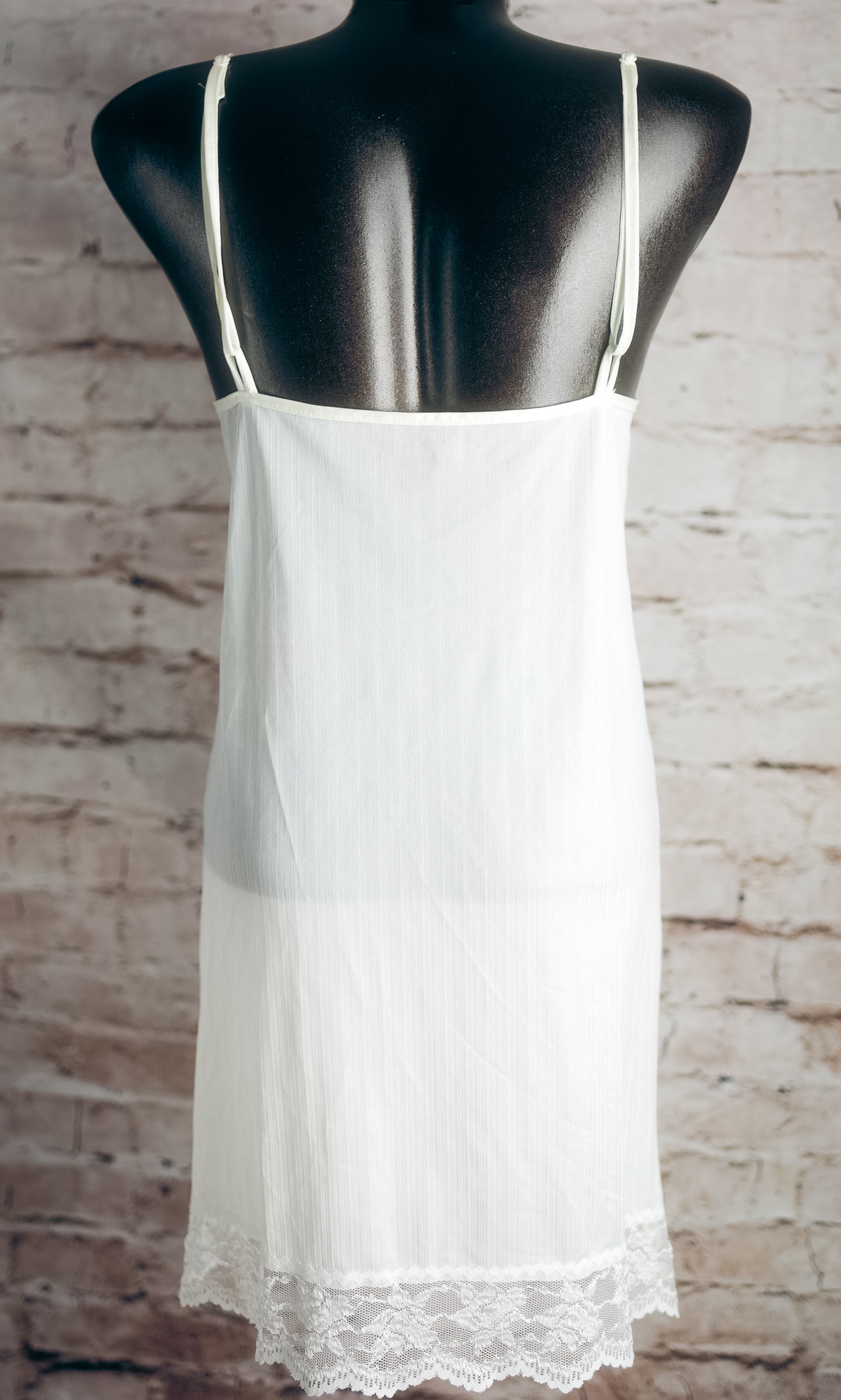 Lady Cameo Semi-sheer Cami Chemise Lingerie White Large