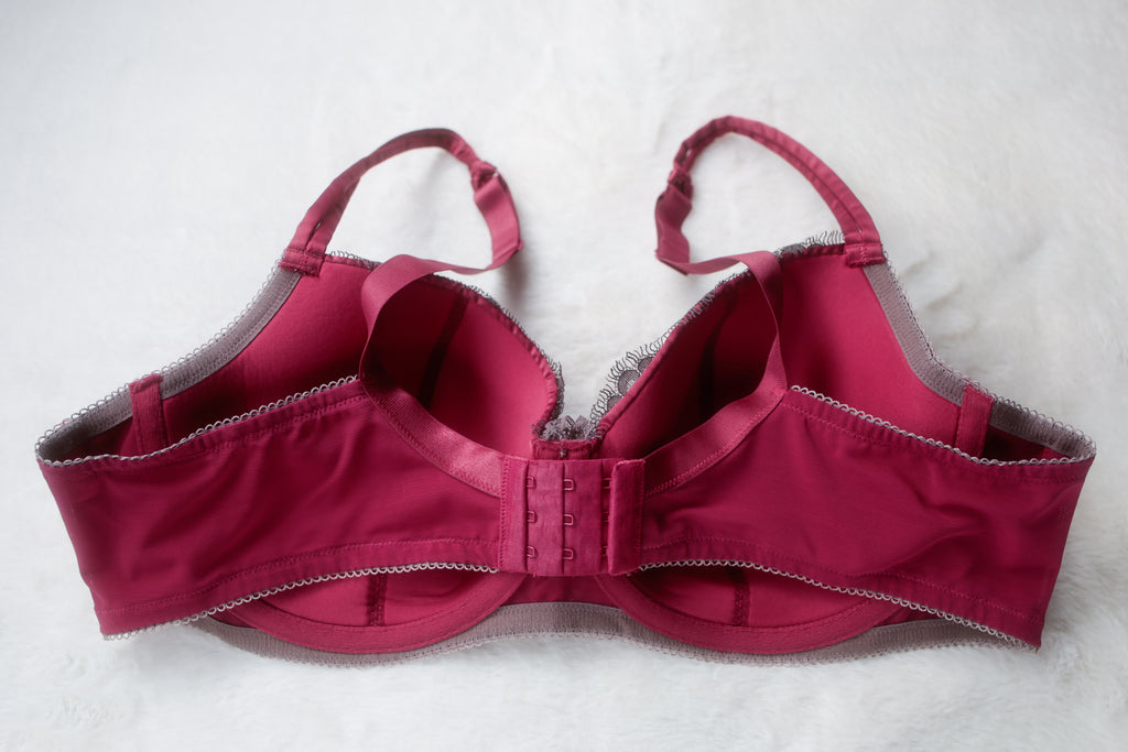 Ambrielle 42C Satin Burlesque Underwire Balconette Bra Red