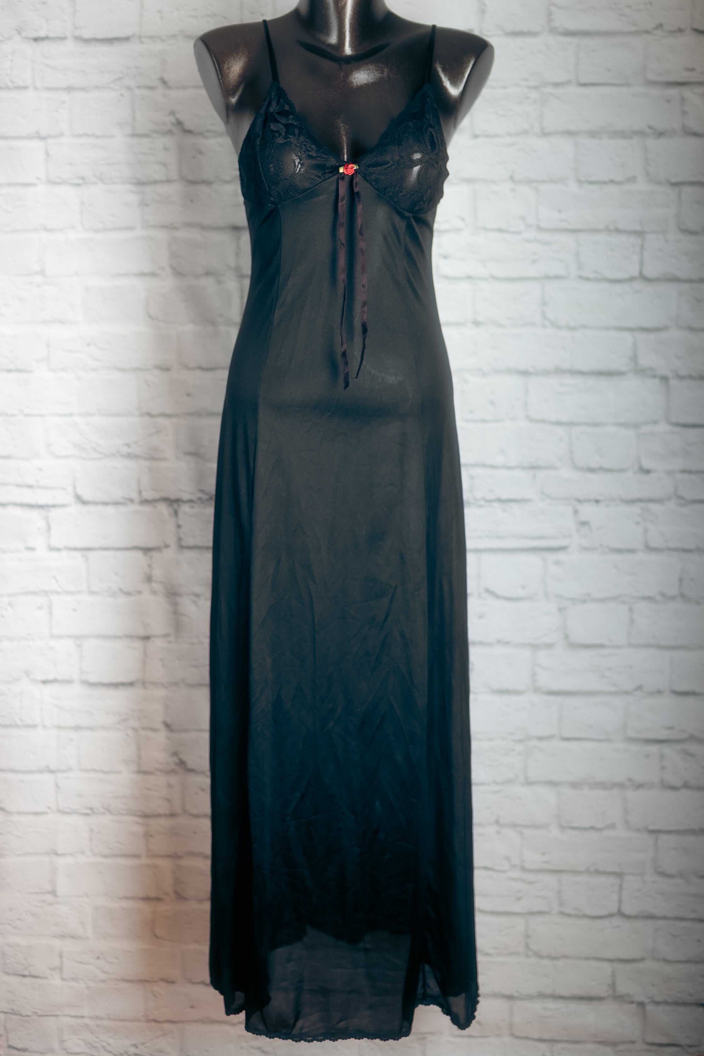 Tosca Vintage Full Slip Gown USA-made Small Black