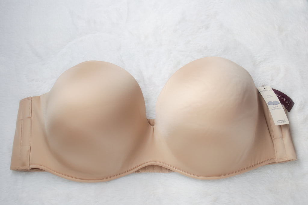 Cacique 46DD Bare Solution Strapless Bra Nude NEW