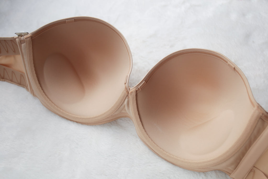 Cacique 46DD Bare Solution Strapless Bra Nude NEW
