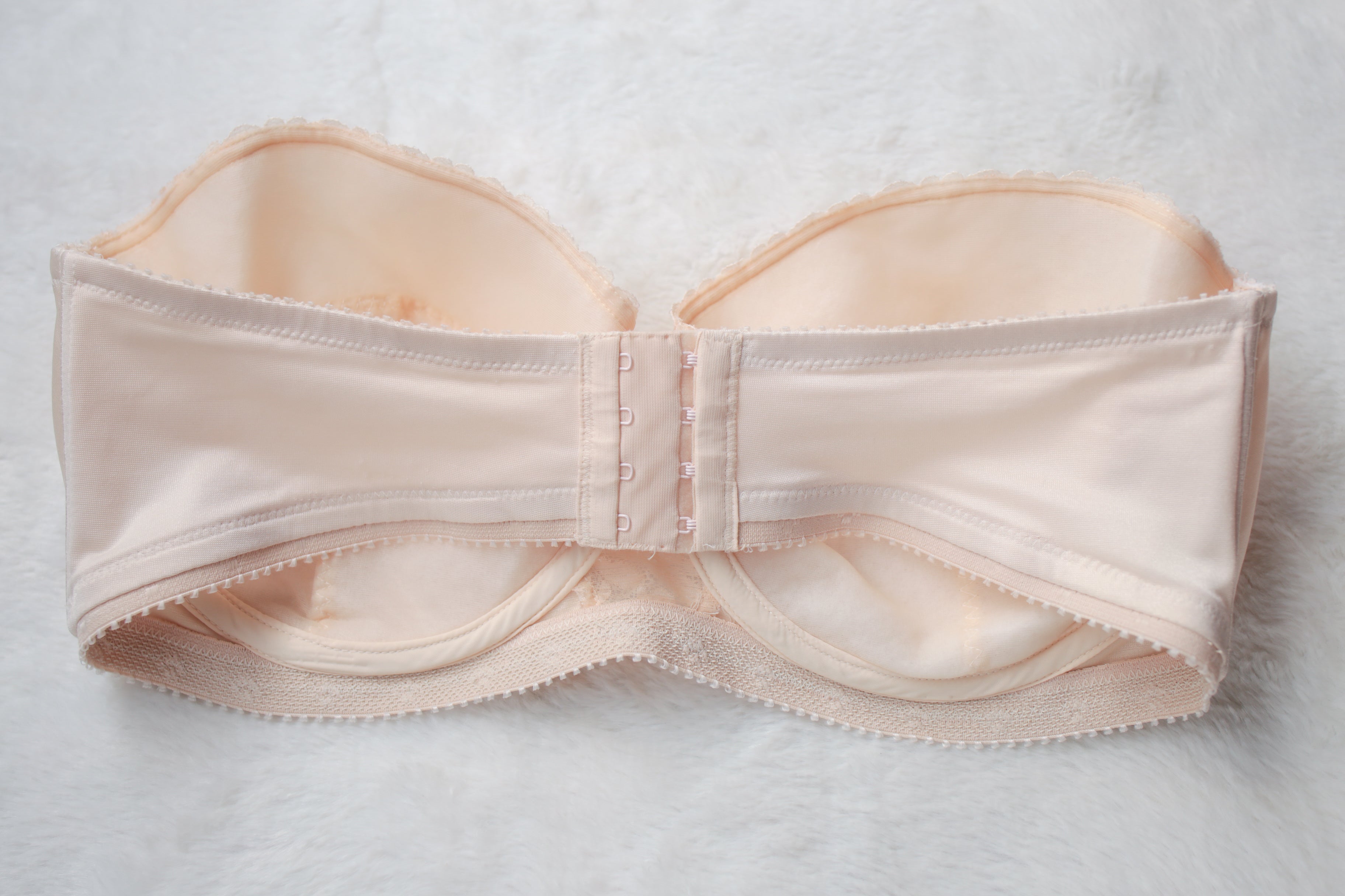 Carnival 40D Retro Full Coverage Strapless Lightly Lined Satin Bra Ivory