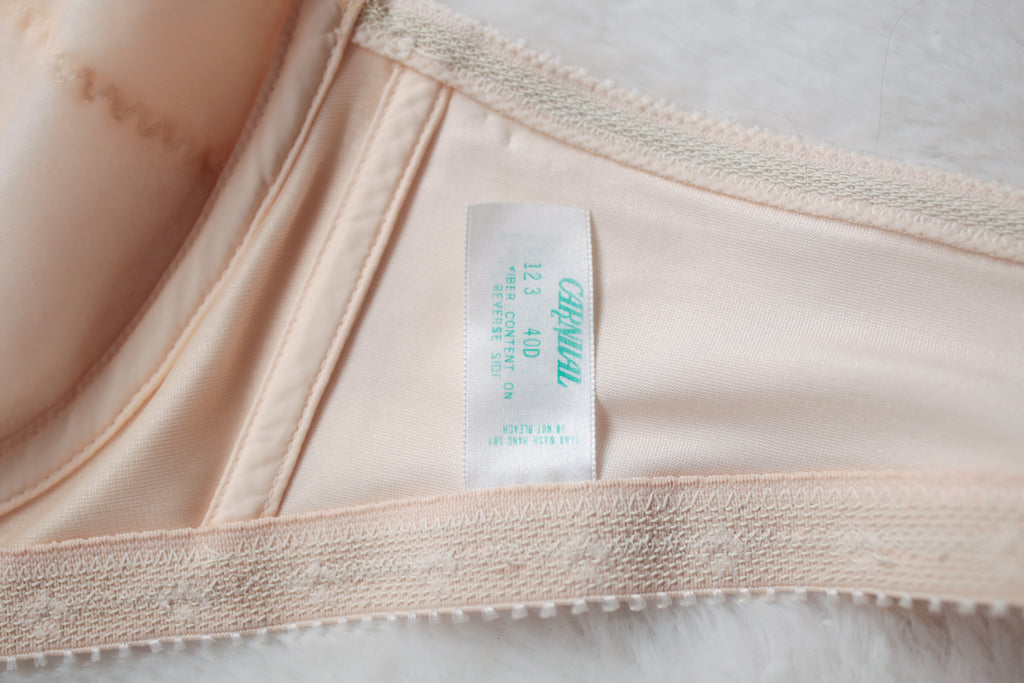 Carnival 40D Retro Full Coverage Strapless Lightly Lined Satin Bra Ivory