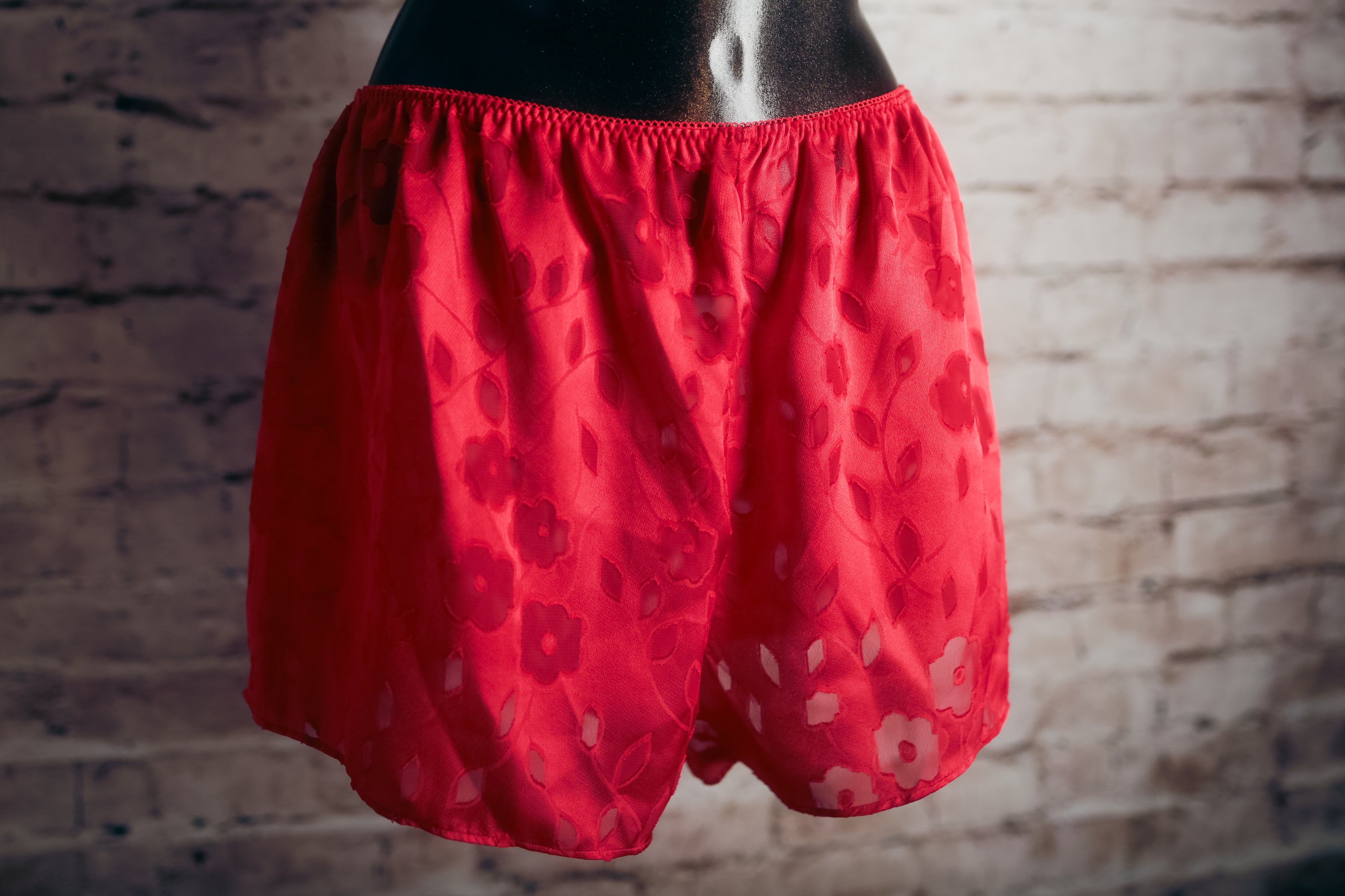 Cinema Etoile Vintage Chemise and Shorts Set Lingerie Large Red