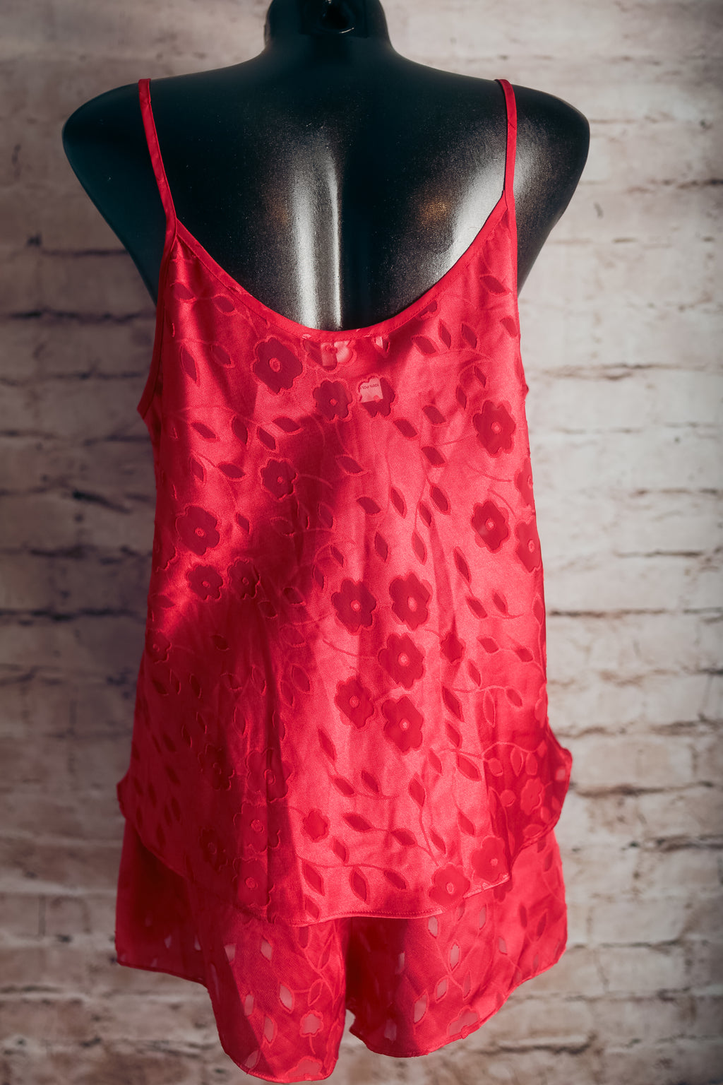 Cinema Etoile Vintage Chemise and Shorts Set Lingerie Large Red