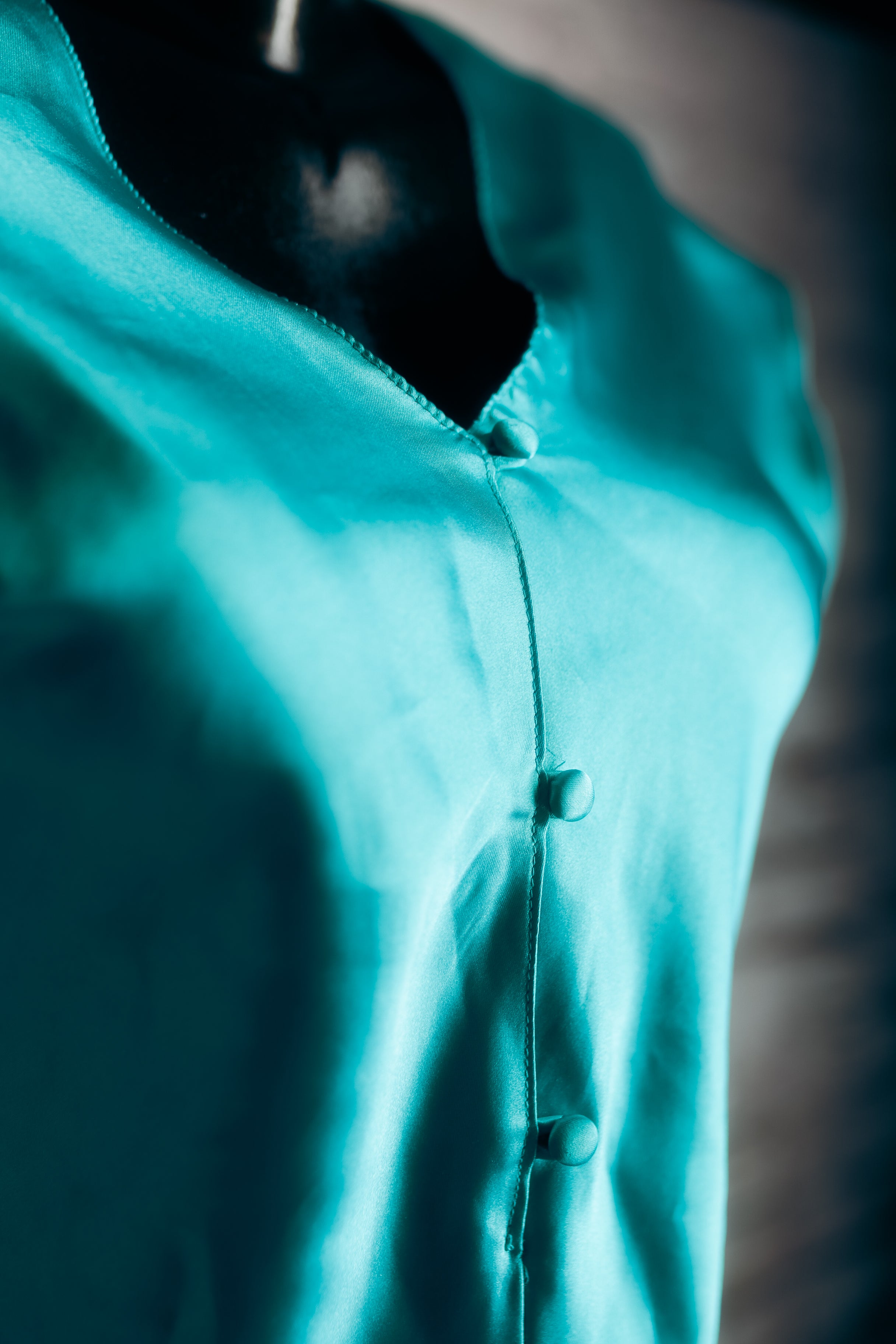 Victoria's Secret Vintage Gold Label Teal Chemise Nightgown Lingerie Large