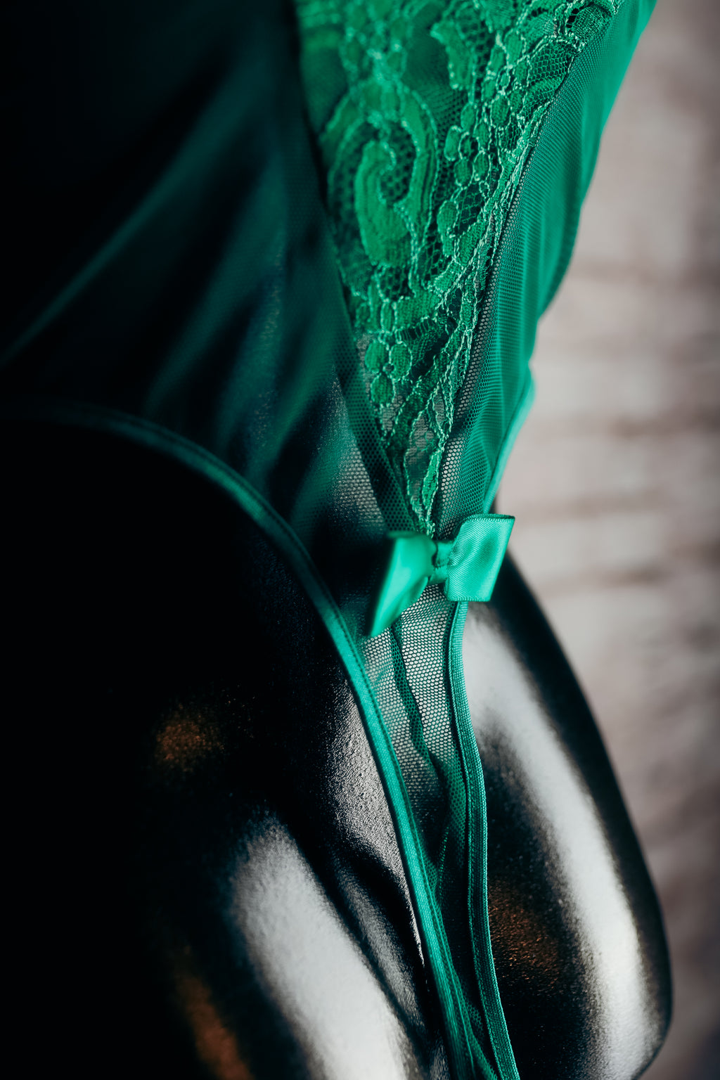 Shirley of Hollywood Surprise Parties Branded High-waist Thong Teddy Lingerie Large Green NEW