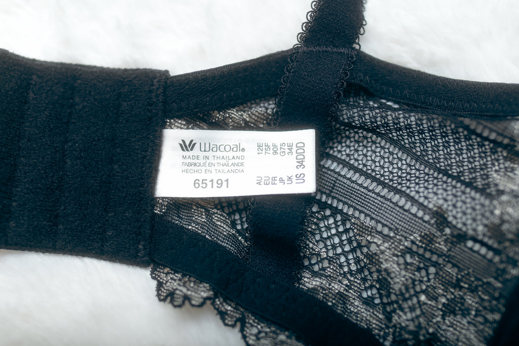 Wacoal 34DDD Embrace Lace 65191 Unlined Embroidered Underwire Bra Black