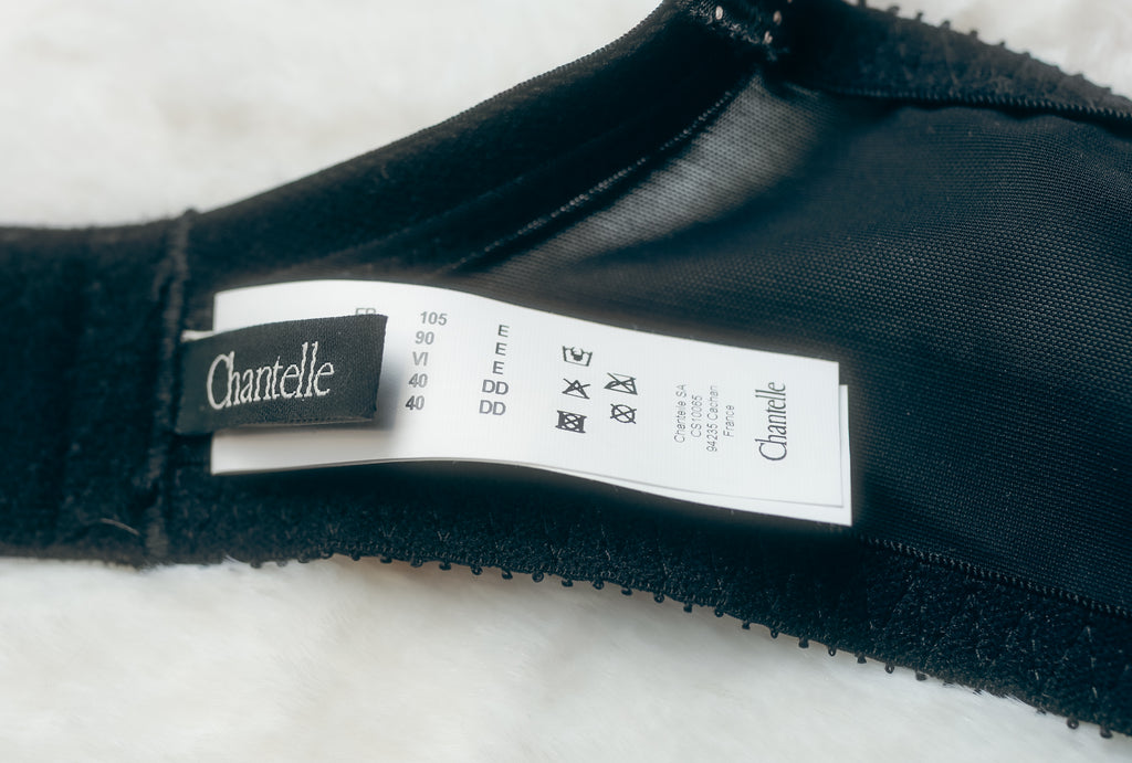 Chantelle 40DD 40E Rive Gauche Full Coverage Unlined Underwire Bra Gray Black NEW