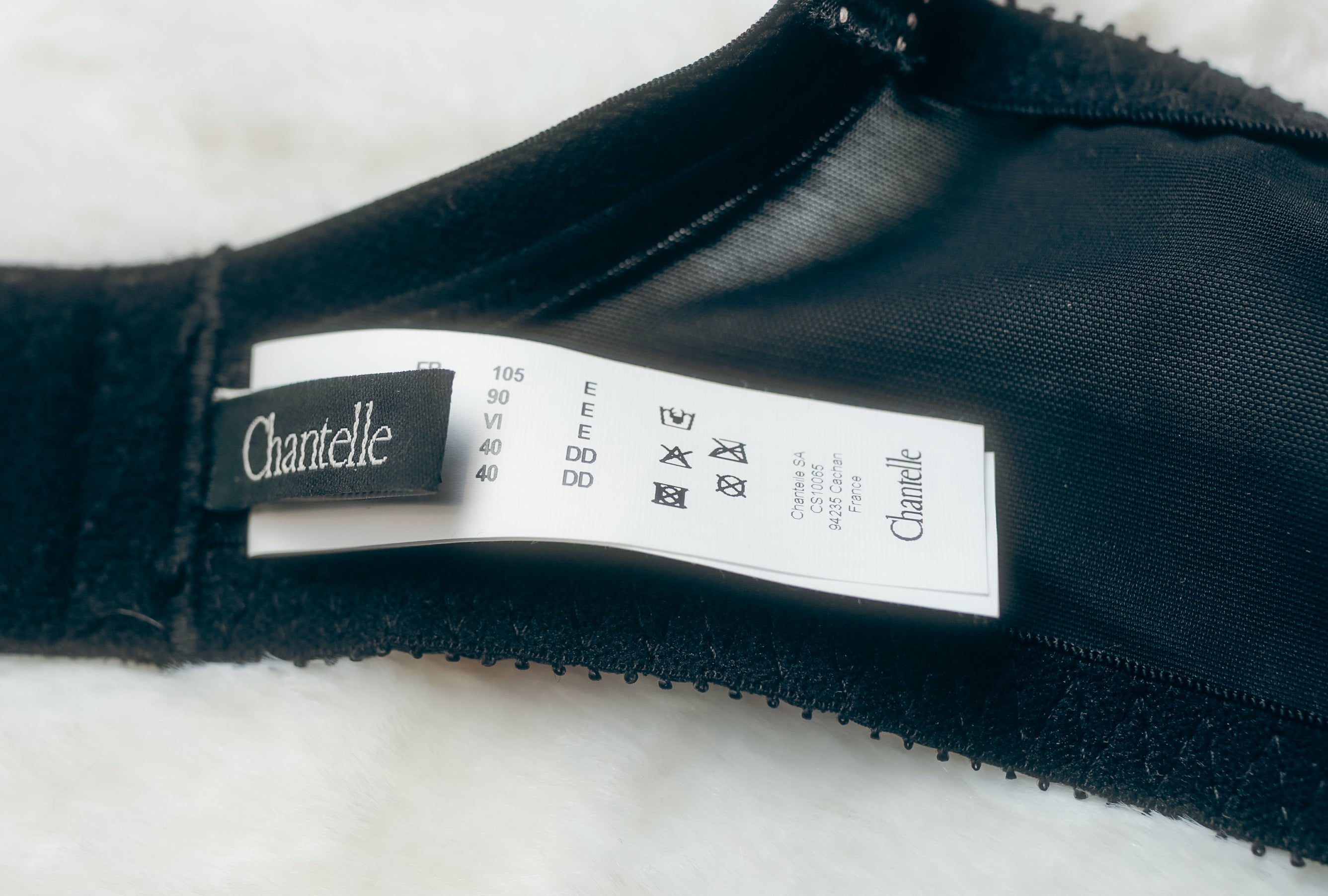 Chantelle 40DD 40E Rive Gauche Full Coverage Unlined Underwire Bra Gray Black NEW