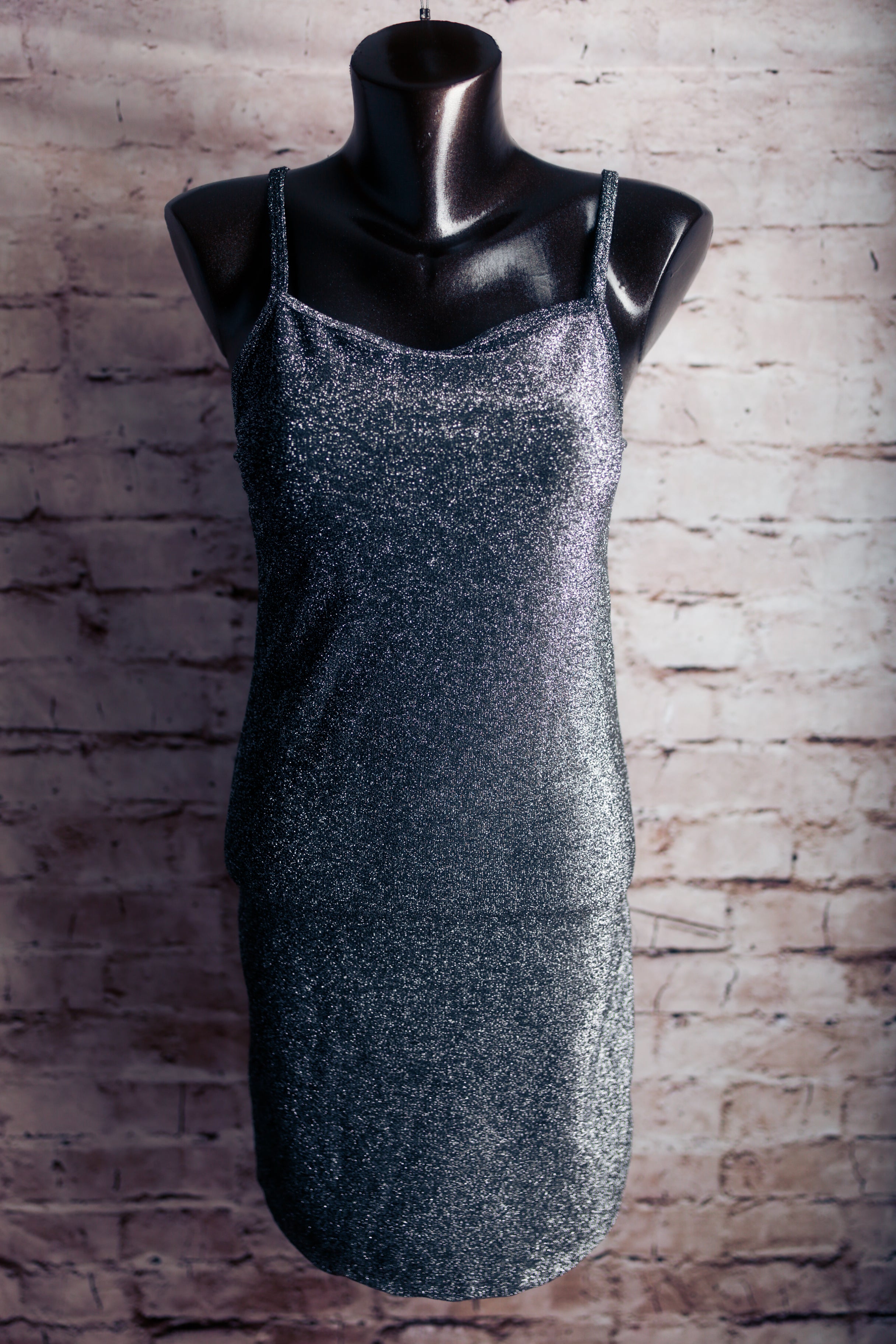 Vintage Y2K Glitter Shine Sheath Mini Cocktail Chemise Dress Silver Billy's Bras Vintage Y2K Glitter Shine Sheath Mini Cocktail Chemise Dress Silver Billy's Bras
