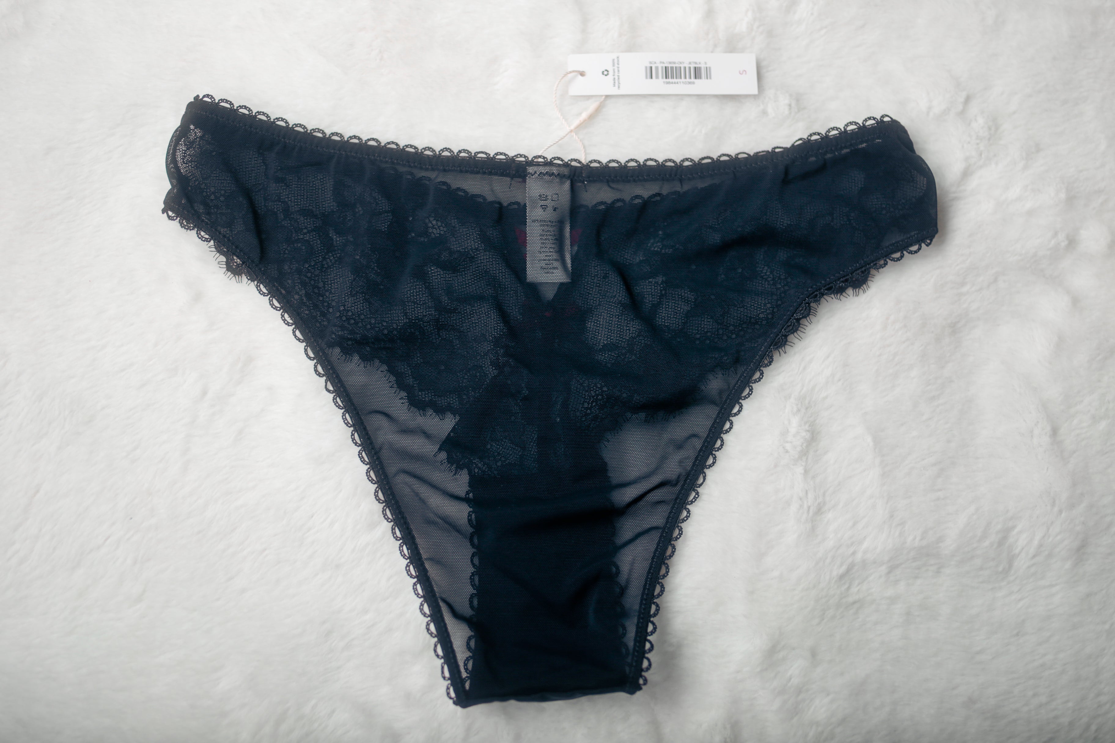 Adore Me Milena Unlined Lace Cheeky Bikini Panties Small Black NEW
