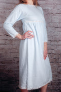Papillon Paula Carbone Vintage Knit Super Soft Stretch Comfy Negligee Nightgown Petite Medium Blue