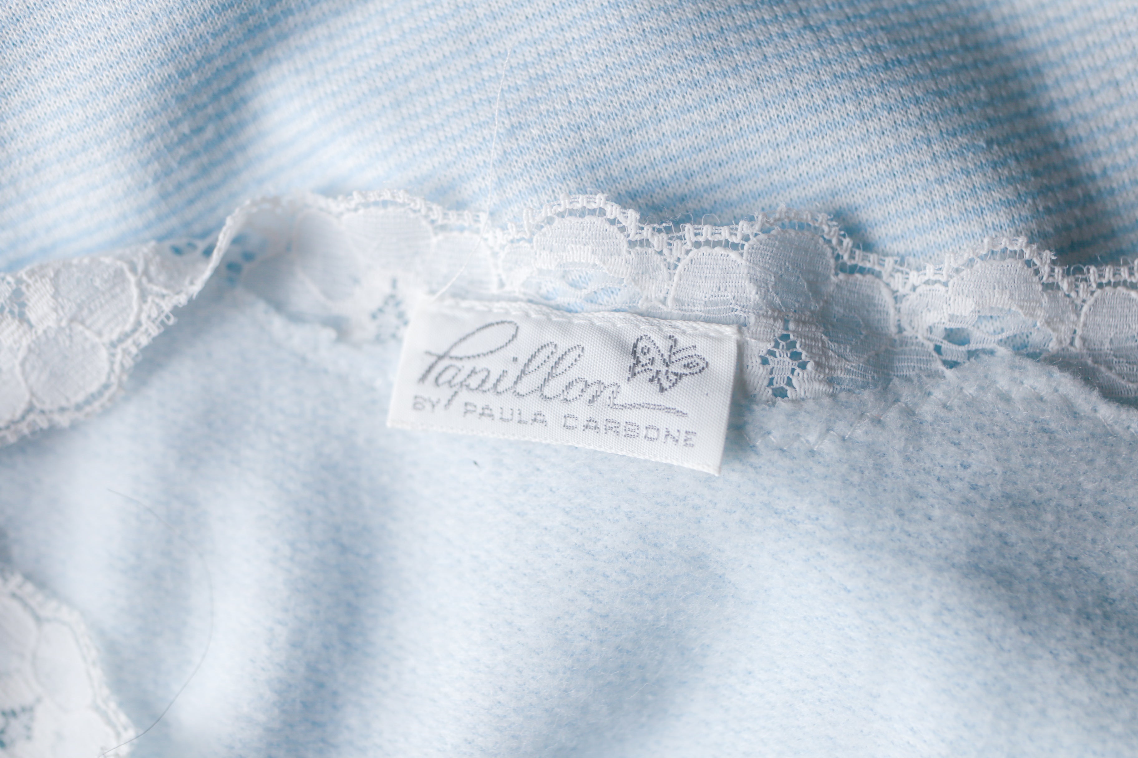 Papillon Paula Carbone Vintage Knit Super Soft Stretch Comfy Negligee Nightgown Petite Medium Blue