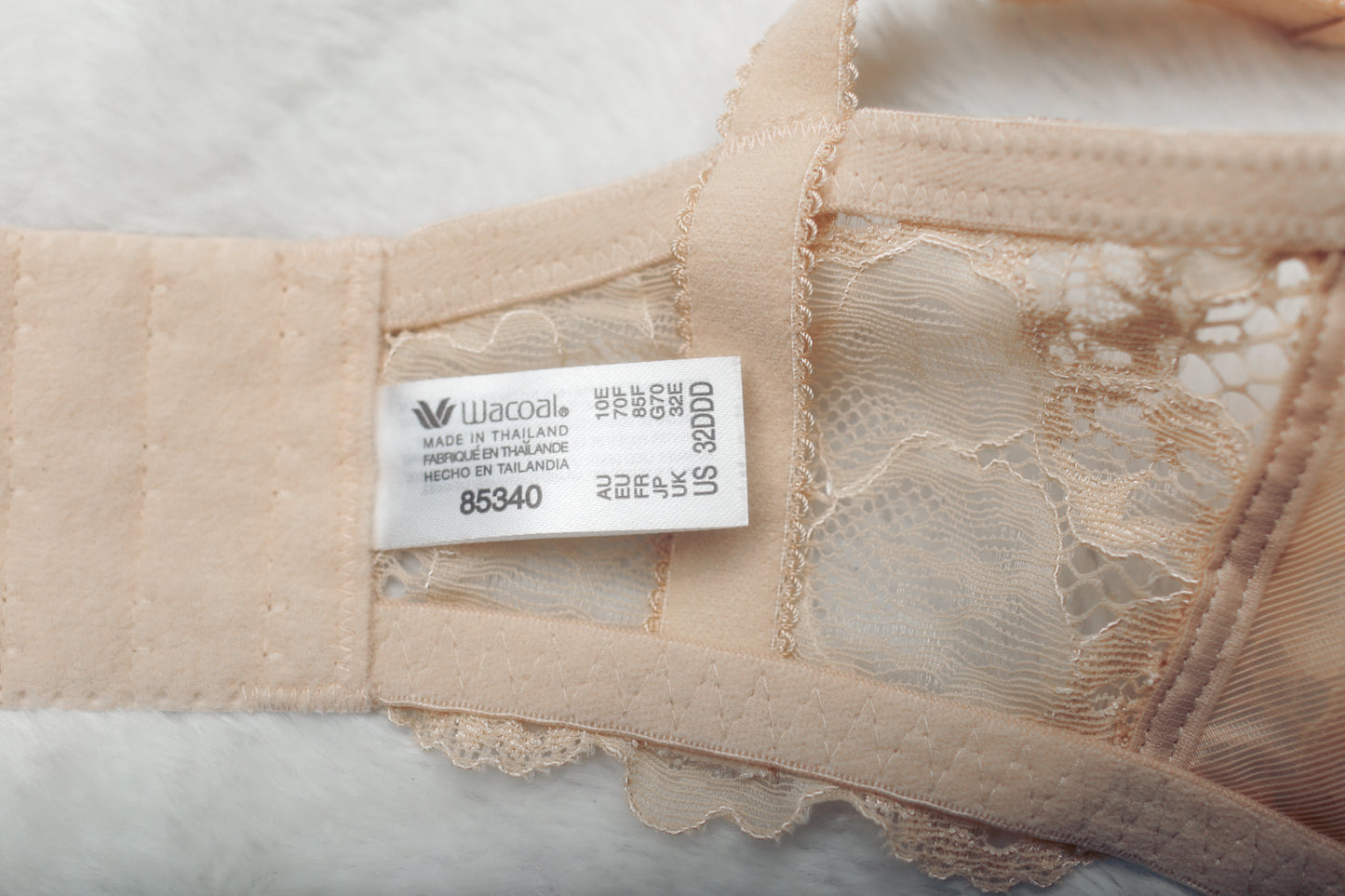 Wacoal US 32DDD 32F UK 32E French Garden Contour 85340 Underwire Bra Nude NEW