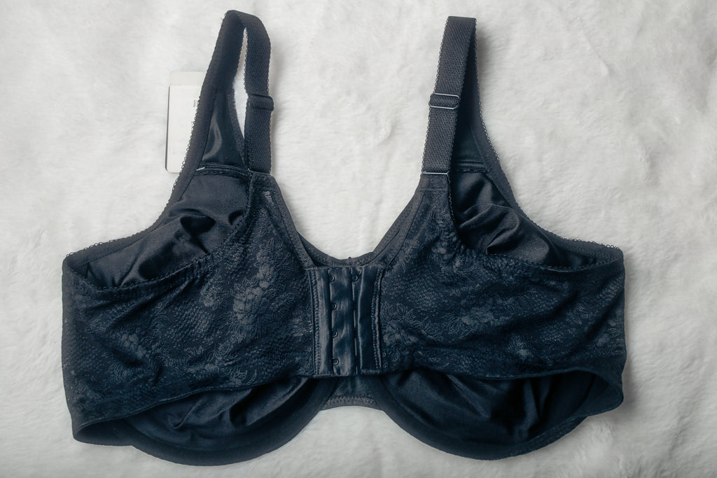 Wacoal 42DDD UK 42E Clear and Classic 855244 Underwire Unpadded Bra Black NEW