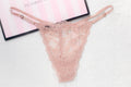 Victoria's Secret Lace Adjustable String Thong Panty Medium Beige NEW
