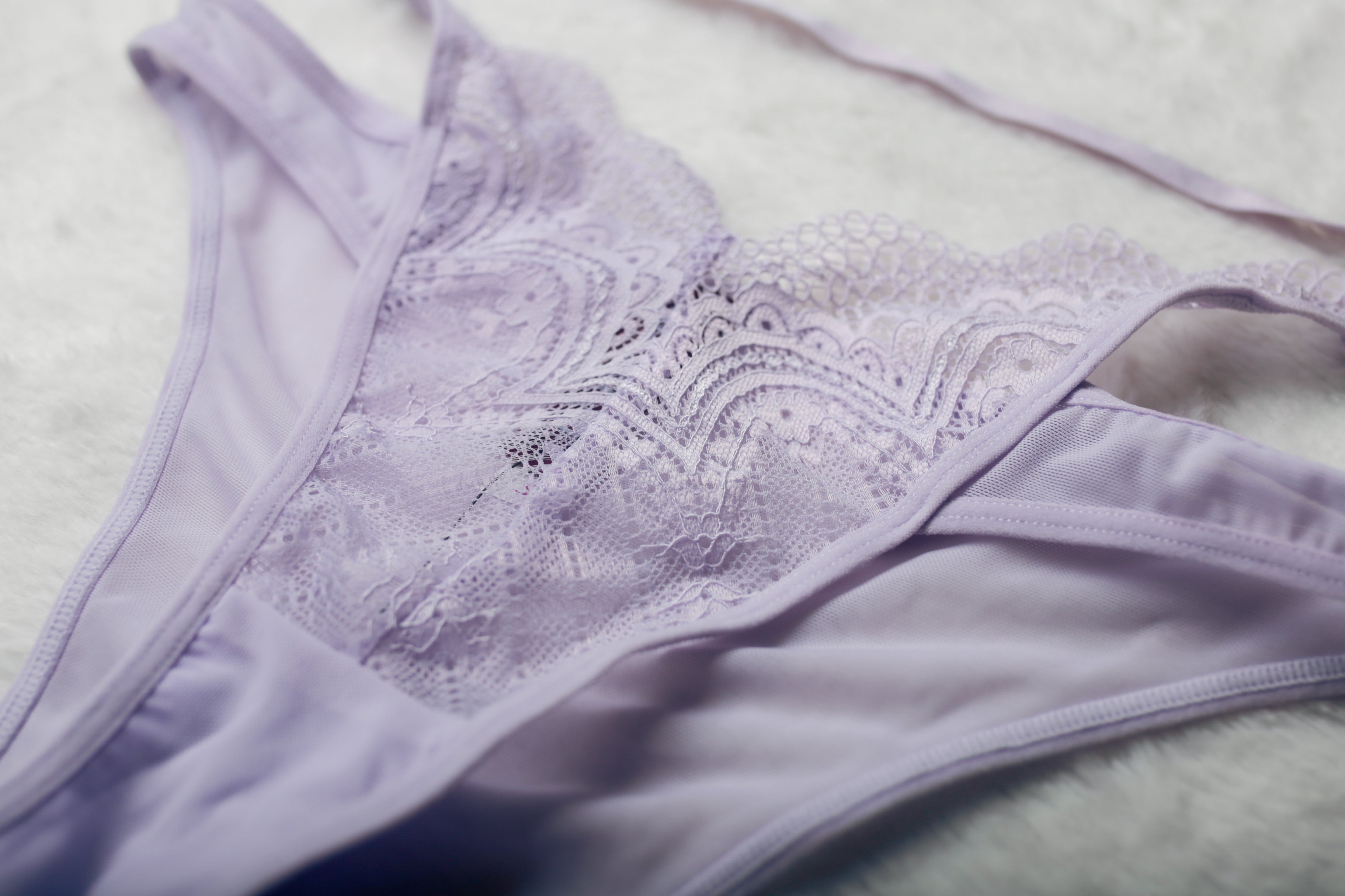 Adore Me Kaia Solo Cheeky Sheer Lace Strappy Panties Small Purple NEW