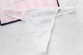 Victoria's Secret Cotton V String Thong Panty Medium White Pointelle NEW