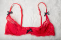 Lovehoney Lace Quarter-cup Shelf Bra Red Large