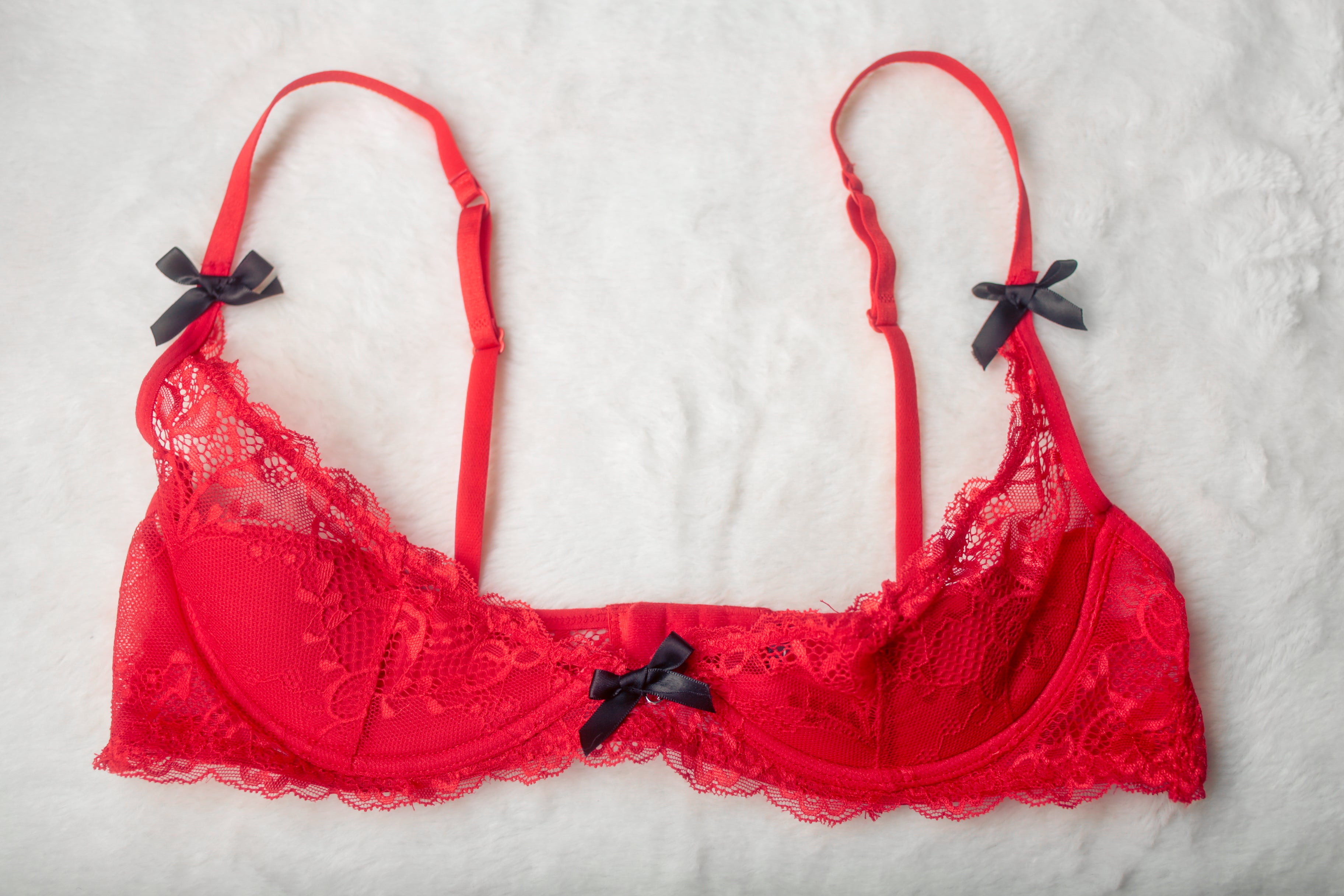 Lovehoney Lace Quarter-cup Shelf Bra Red Large