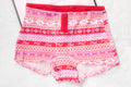 PINK Cotton Boyshort Brief Panties Medium Fairisle NEW