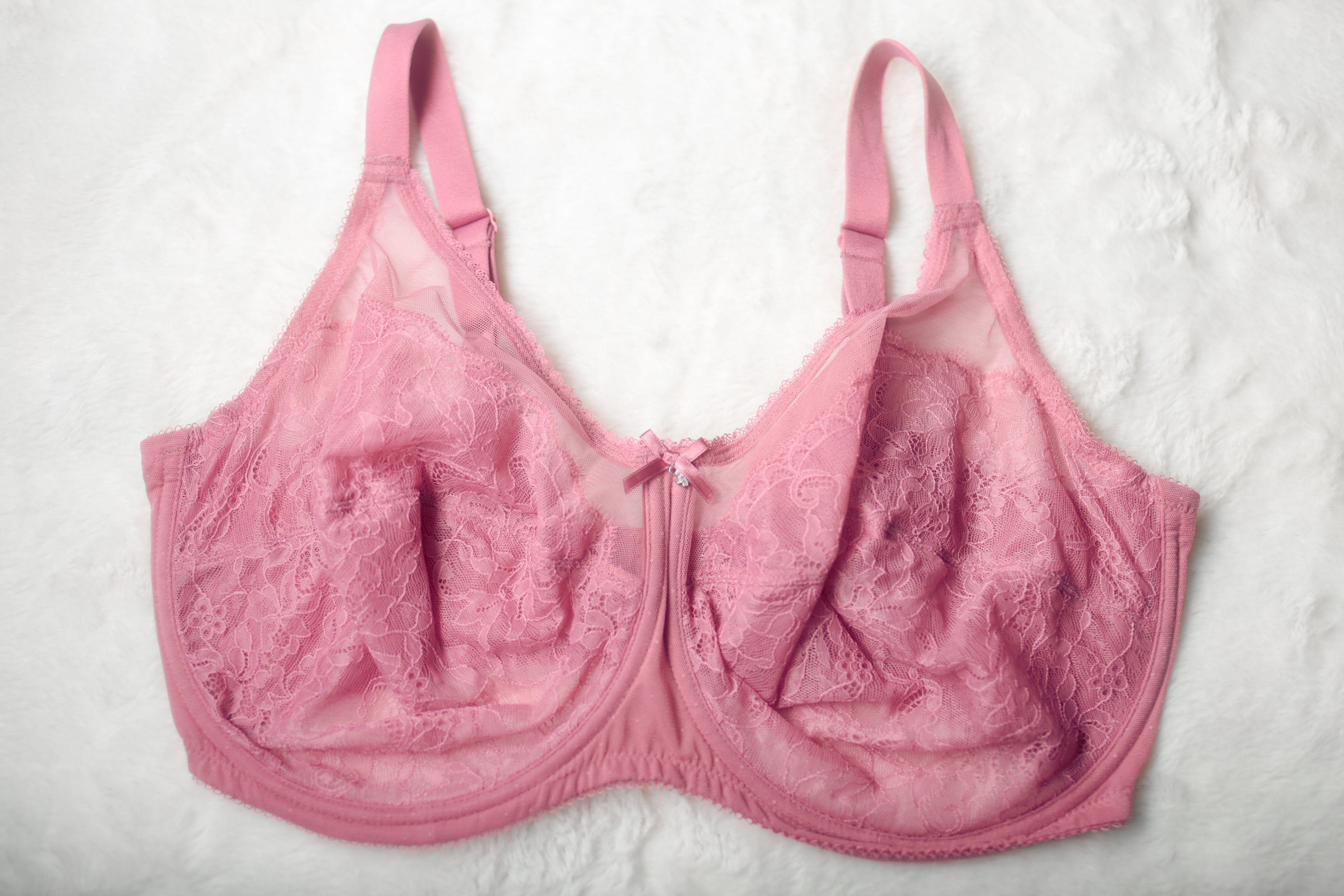 Wacoal US 40H UK 40FF Retro Chic 855186 Full Figure Underwire Lace Bra Pink