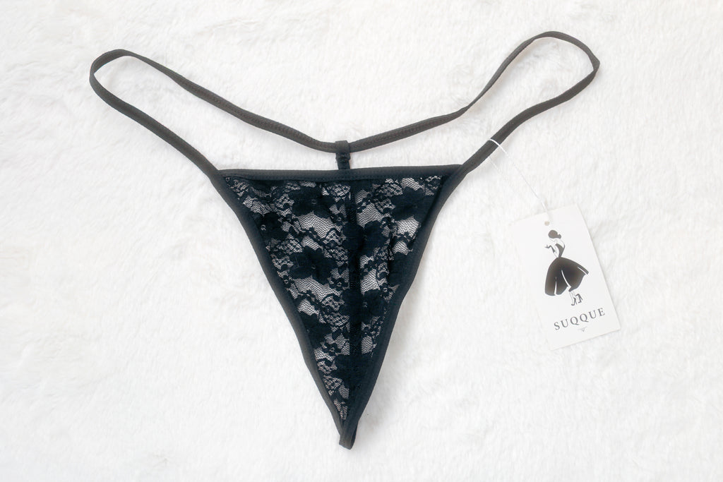 Suqque Sexy Black Lace G-string Thong XXL NEW