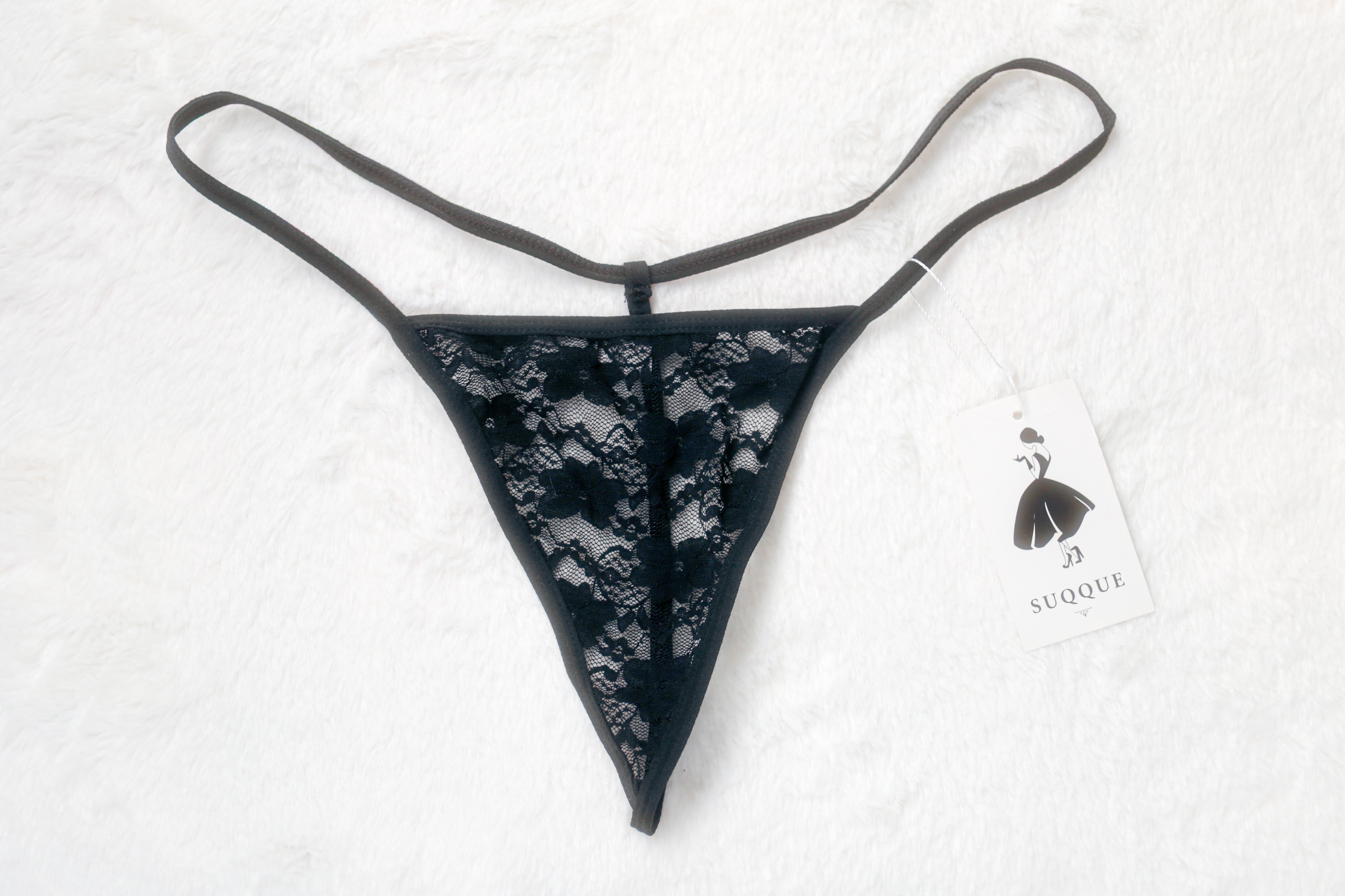 Suqque Sexy Black Lace G-string Thong XXL NEW